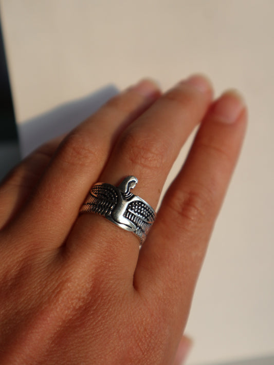 Isis goddess silver plated ring