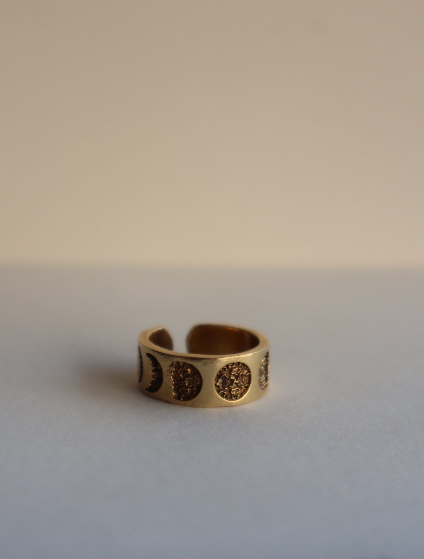 Moon phases brass ring