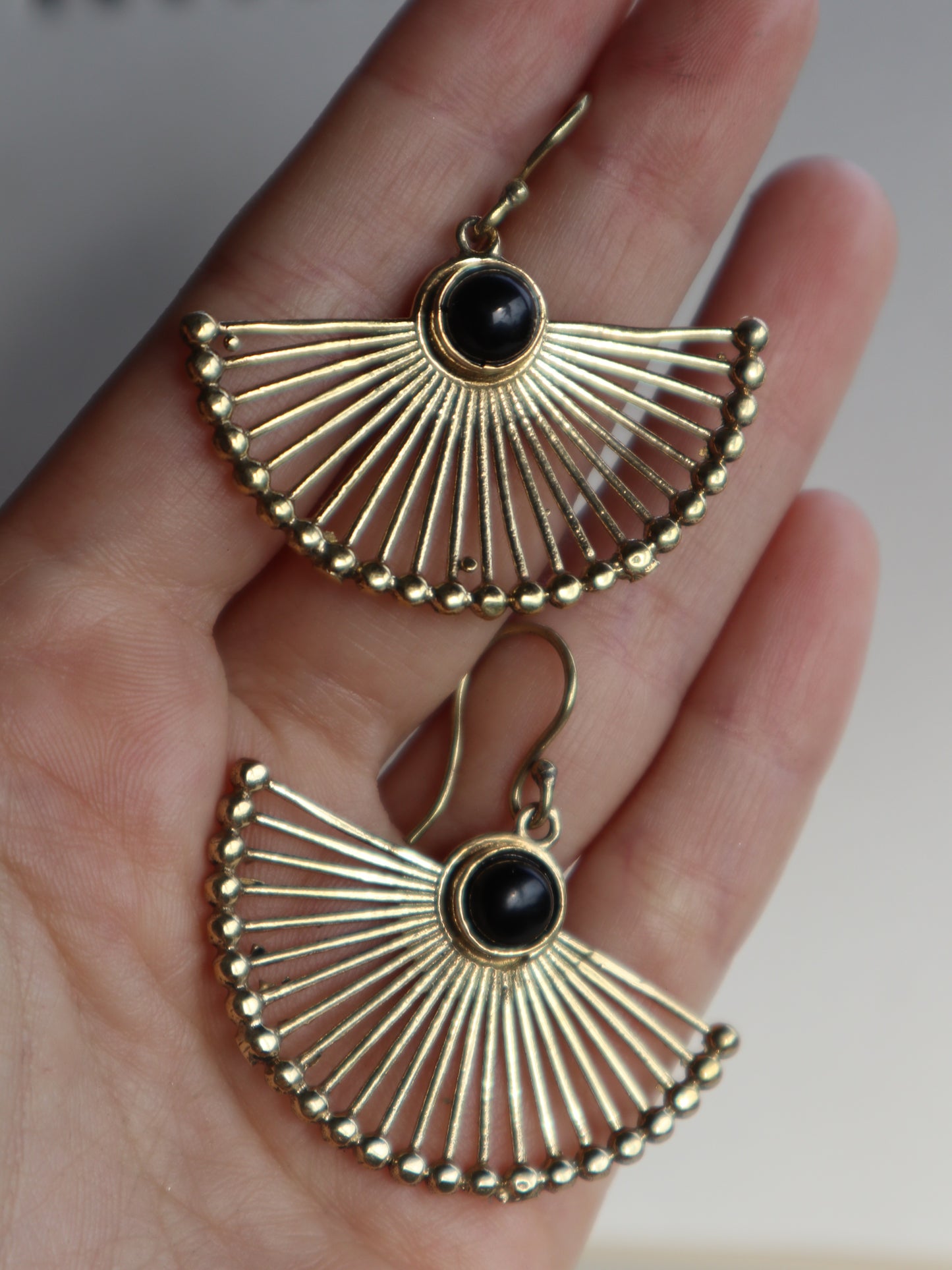 Empress earrings with obsidian