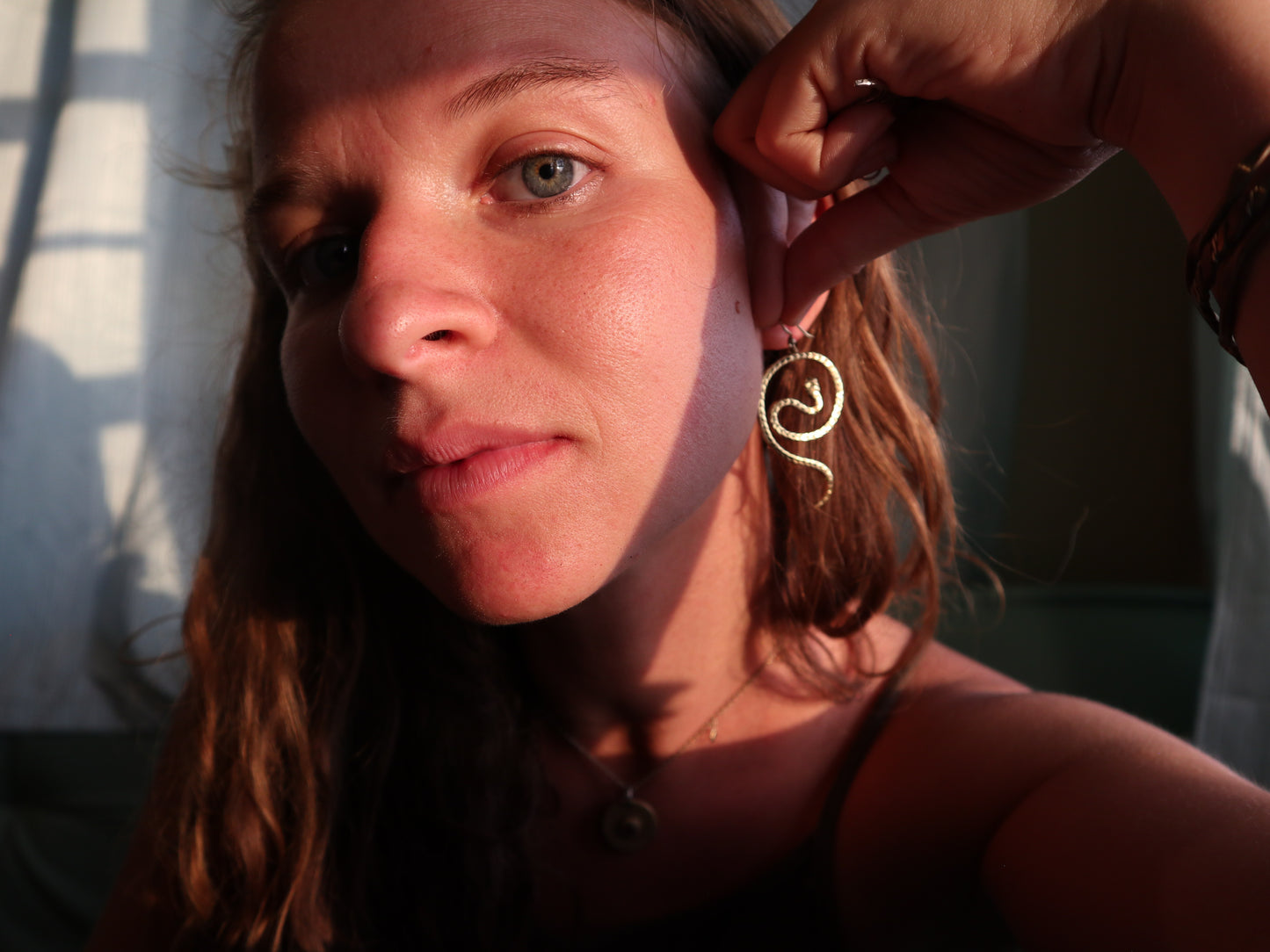 Kundalini brass earrings