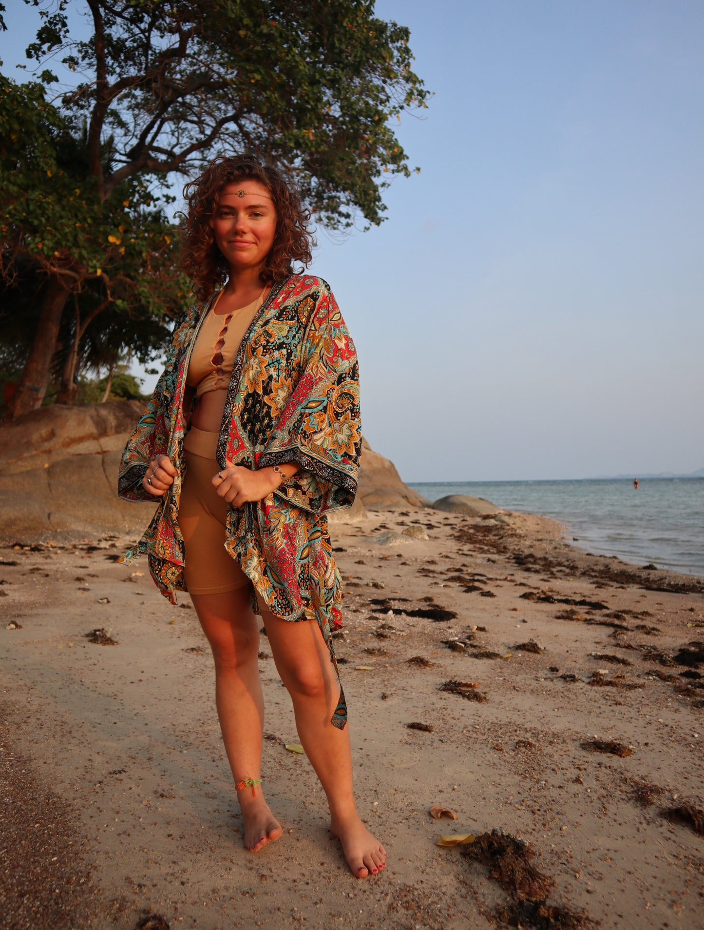 Silk Short Kimono/ Summer Field