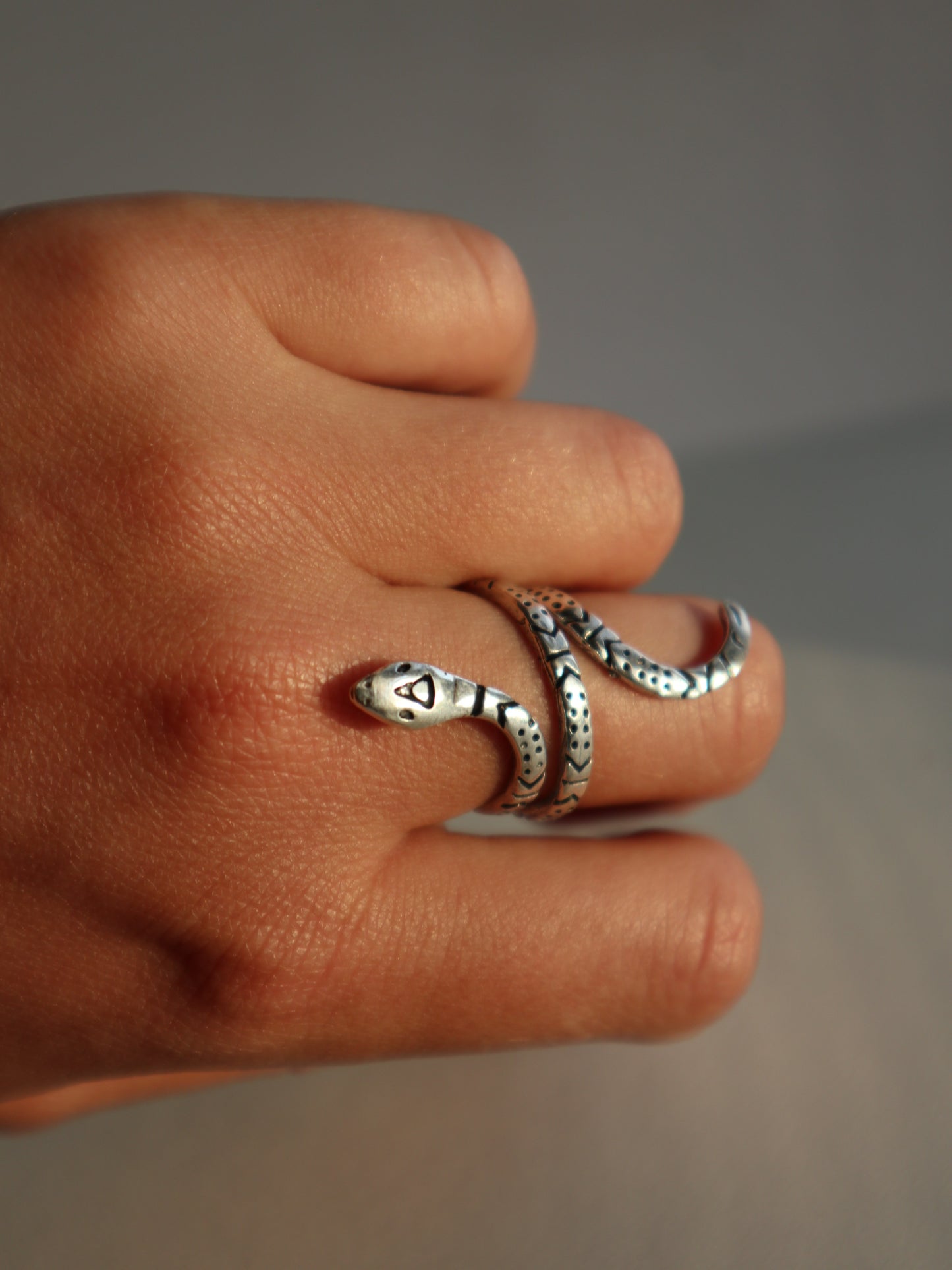 Kundalini silver plated brass ring