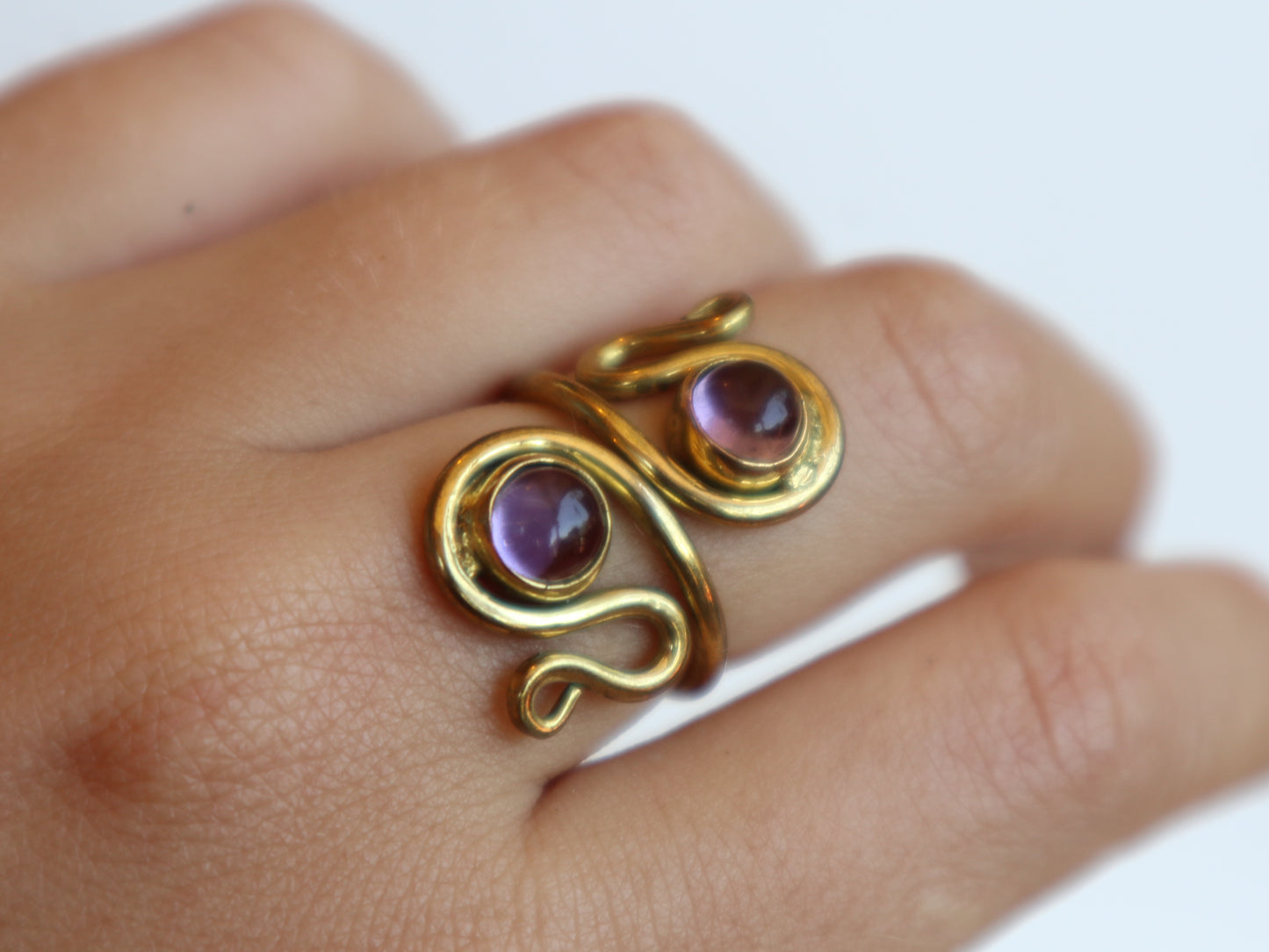 Blessing set: ring and bracelet with amethyst