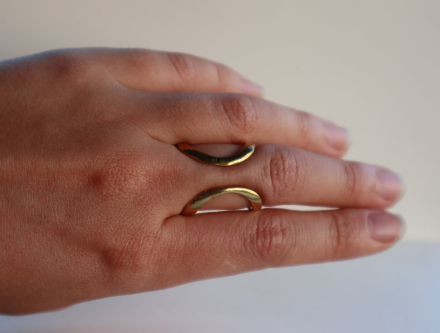 Elegance double reversible brass ring