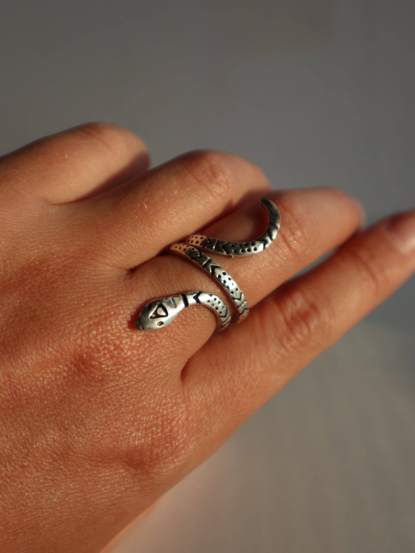 Kundalini silver plated brass ring