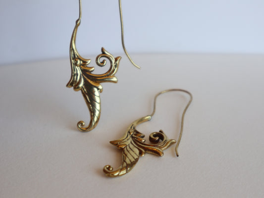 Renaissance brass earrings