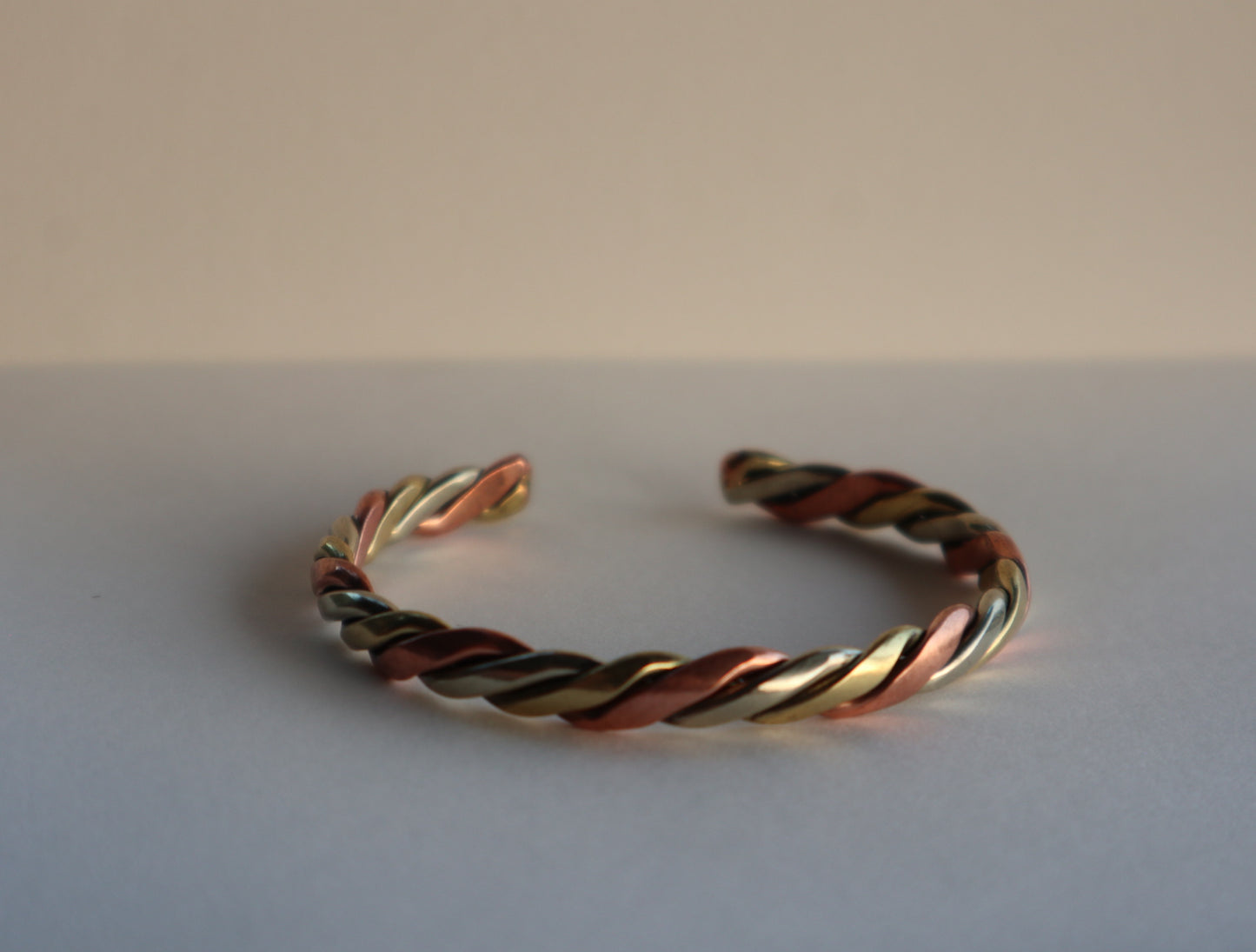 Longevity brass-copper-silver bracelet