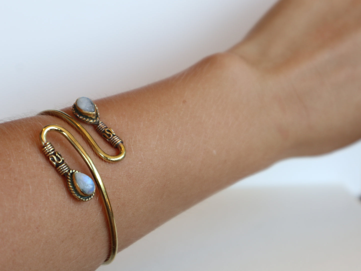 Golden serpent brass bracelet