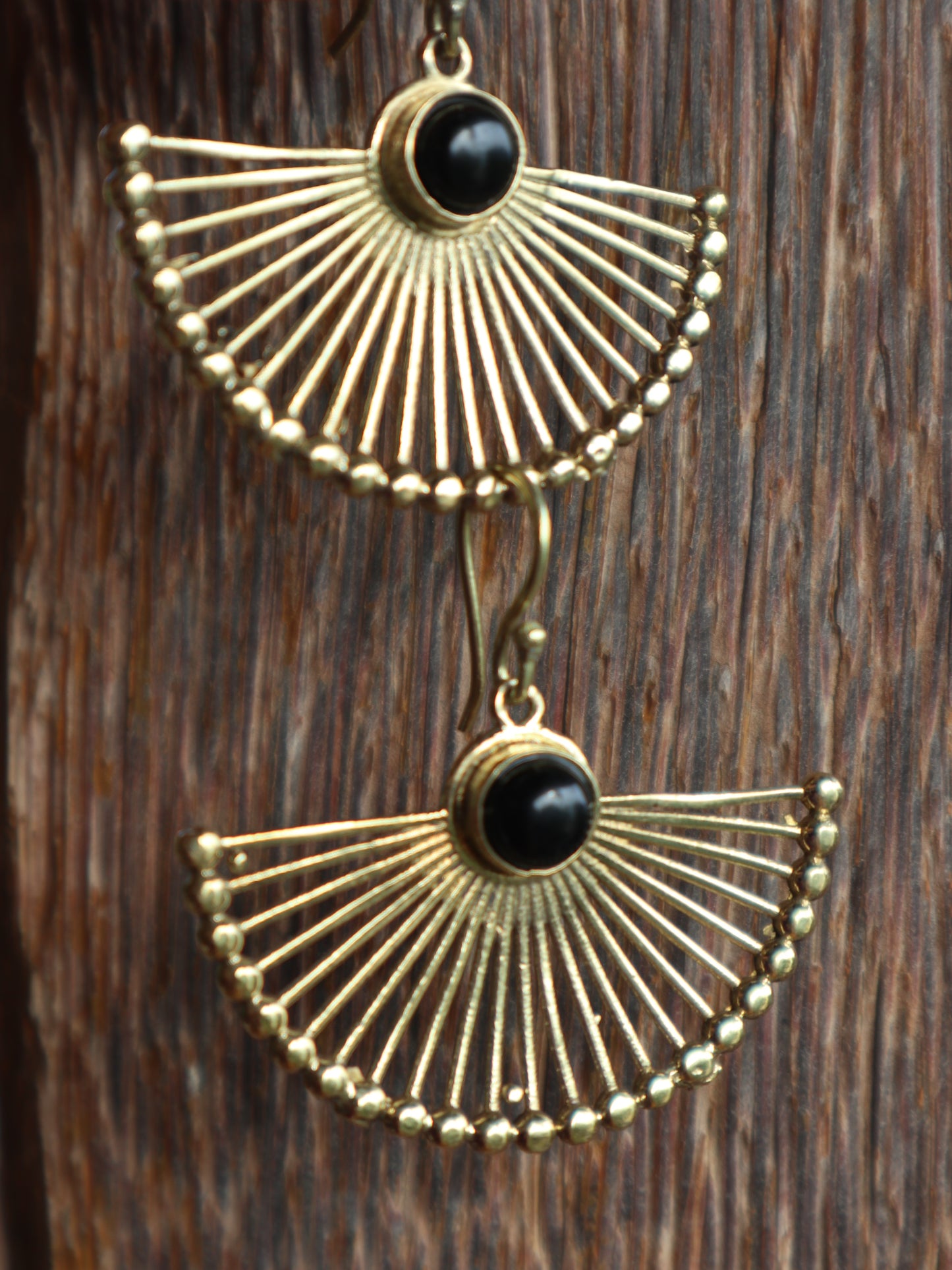 Empress earrings with obsidian